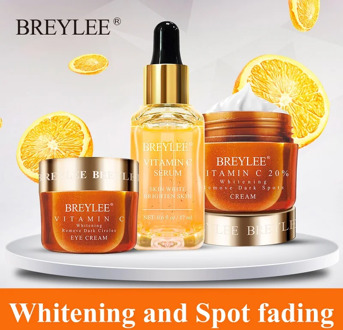 BREYLEE Vitamin C Whitening Set Face Cream Mask Serum+Eye Cream Fade Freckles Spots Melanin Remove Dark Circles Skin Care