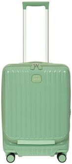 Bric&apos;s Bric's Positano Cabin Trolley 55 with Pocket sage green hardcase koffer lichtgewicht koffer Groen - H 55 x B 38 x D 27 cm