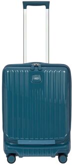 Bric&apos;s Bric's Positano Cabin Trolley 55 with Pocket sea green hardcase koffer lichtgewicht koffer Groen - H 55 x B 38 x D 27 cm
