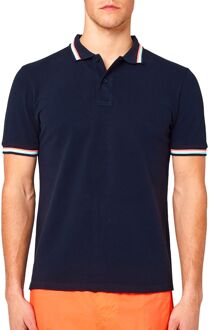 Brice Polo Heren navy - oranje - wit - licht blauw - M