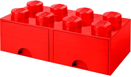 Brick 8 Opbergbox Met Lade - Rood