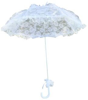 Bridal Lace Hollow Paraplu Bruiloft Decoratie Foto Props Rose Lange Handvat Paraplu