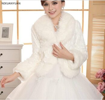 Bridal Shawl Ivoor Bruiloft Accessoires Faux Fur Winter Bruiloft Jas Wrap Bolero Bolero Bruiloft Accessoires