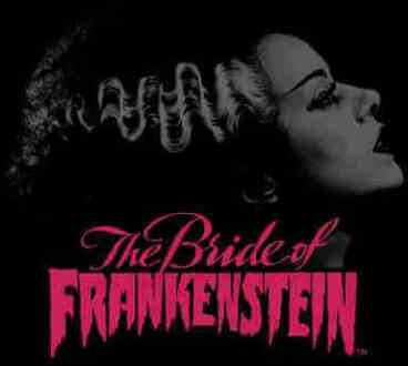 Bride Of Frankenstein Greyscale T-shirt - Zwart - L
