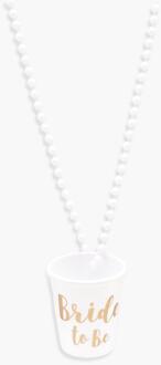 Bride To Be Shot Glas Parel Ketting, White - ONE SIZE