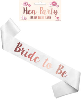 Bride to Be vrijgezellenfeest sjerp - wit/rose - 74 cm