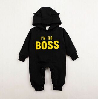 Brief Afdrukken Baby Kleding Baby Boy & Meisje Katoen Hooded Lange Mouwen Baby Rompertjes Jumpsuit Kleding Outfit Geboren Baby kleding Nieuwgeboren