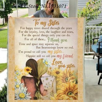 Brief Mijn Zus 3D Gedrukt Fleece Deken Voor Bedden Dikke Quilt Mode Gooi Deken Van Liefde Je Zus l114 130x150cm