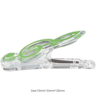 Brief Papier Clip Pianomuziek Boek Papier Vel Plastic Muzieknoot Lente Houder Map Voor Piano Gitaar Viool Supply groen