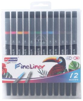 Briefpapier Dual Tip Flexibele Kleur Borstel Fineliner Tips 12/24Pcs Art Pen Aquarel Effecten Markers Set Voor Tekening kleuring