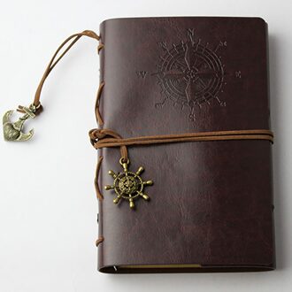 Briefpapier Notebook Vervangbare Journal Dagboek Band Spiraal Vintage Planner Klassieke Kunstmatige Pu Piraat koffie