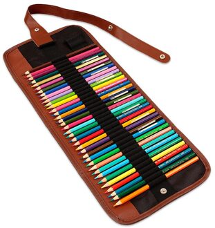 Briefpapier Potlood Wrap Professionele Pen Houder Cover Roll Opbergtas Zachte Borstel Accessoire Schilderen Canvas Case 36