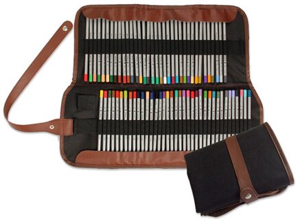 Briefpapier Potlood Wrap Professionele Pen Houder Cover Roll Opbergtas Zachte Borstel Accessoire Schilderen Canvas Case 72