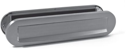 Briefplaat Combinatie Ovaal Mat Chroom - 91378017