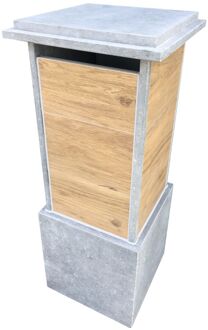 Brievenbus Bilbao Woodlook - Natuursteen - Blauwe Hardsteen - 40x100x40cm