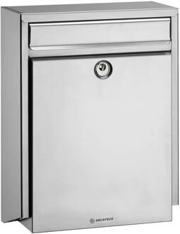 Brievenbus D101 Inox RVS zilver Wit