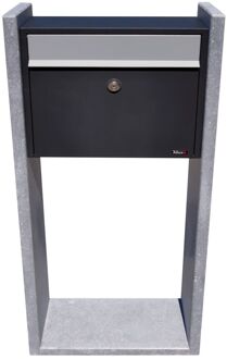 Brievenbus Gent - Natuursteen - Zwart - 45x100x18cm