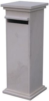 Brievenbus Sevilla - Natuursteen - Wit - 40x103x40cm
