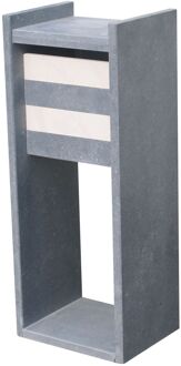 Brievenbus Staande Brievenbus Madrid B/w - Natuursteen - Blauw - 40,3x100x32cm