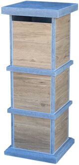 Brievenbus Staande Brievenbus Pamplona Woodlook - Natuursteen - Blauwe Hardsteen - 40x105x40cm