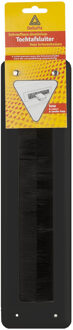 Brievenbusborstel - zwart - aluminium - 38 x 8,3 cm - tochtafsluiter - energiebesparend - Brievenbusonderdeel