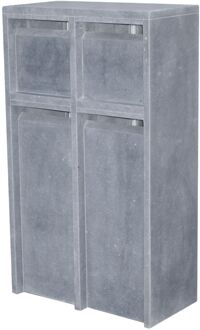 Brievenbusunit Alicante 4box - Natuursteen - Blauwe Hardsteen - 4 Stuks - 73x123x34cm