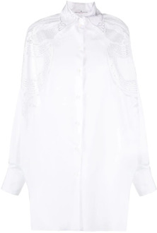 Bright White/Ottico Overhemd Ermanno Scervino , White , Dames - S,Xs,3Xs,2Xs