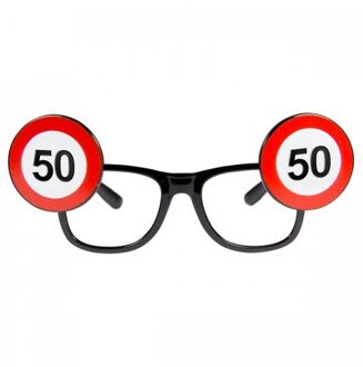 Bril 50 Jaar Zwart/rood/wit One-size