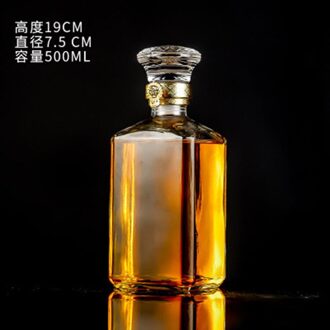 Bril 500Ml Wijnglas Vierkante Glas Rode Wijn Fles Wijn Set Whiskey Fles Decanter Wodka Dispenser Whiskey Glazen Bar Set E-500ML