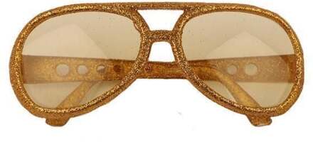 Bril disco glitter goud Goud - Brons