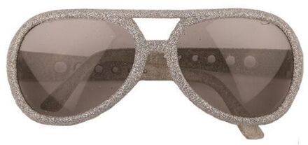 Bril disco glitter zilver Goud - Brons