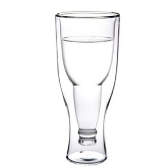 Bril Dubbelwandige Bierglas Hopside Longneck Ondersteboven Omgekeerde Drinken #30