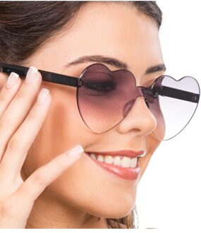 Bril Festival Zwart Hartjes vorm