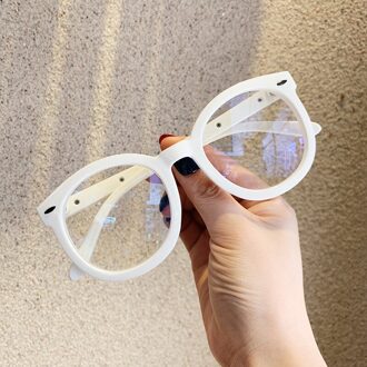 Bril Frame Ronde Computer Brillen Candy Kleur Optische Brilmontuur Pijl Klinknagel Bril Frames Voor Mannen Vrouwen wit