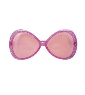 Bril met roze diamant frame Multikleur