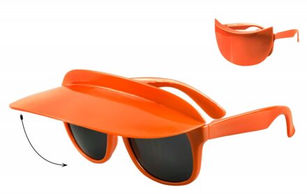Bril met zonneklep neon-oranje
