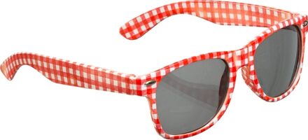 Bril Rood/Wit Geruit Oktoberfest Rood - Zalm, Wit - Transparant, Multikleur - Print
