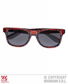Bril tartan print rood Rood - Zalm