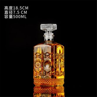 Bril Wijnglas Vierkante Glas Rode Wijn Fles Wijn Set Whiskey Fles Decanter Wodka Dispenser Whiskey Glazen Bar Cocktail A-500ML