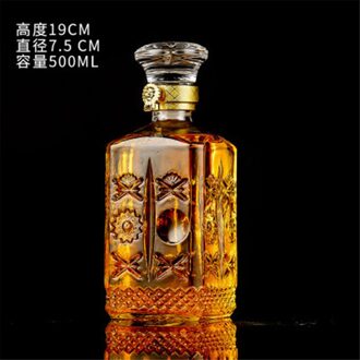 Bril Wijnglas Vierkante Glas Rode Wijn Fles Wijn Set Whiskey Fles Decanter Wodka Dispenser Whiskey Glazen Bar Cocktail B-500ML