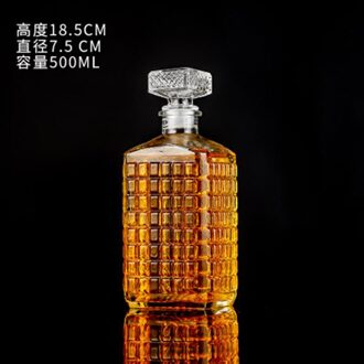 Bril Wijnglas Vierkante Glas Rode Wijn Fles Wijn Set Whiskey Fles Decanter Wodka Dispenser Whiskey Glazen Bar Cocktail D-500ML