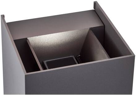 Brilliant Buitenwandlamp Hilly, hoogte 10 cm, donkergrijs, metaal