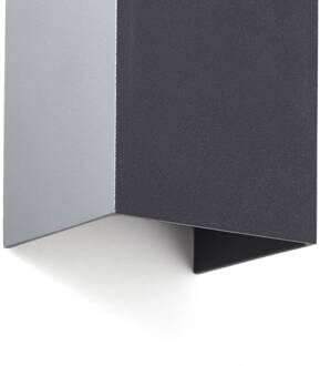 Brilliant Buitenwandlamp Hilly, hoogte 13,6 cm, donkergrijs, metaal