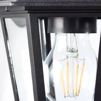 Brilliant Carleen buitenwandlamp, hanglamp, zwart, metaal, glas