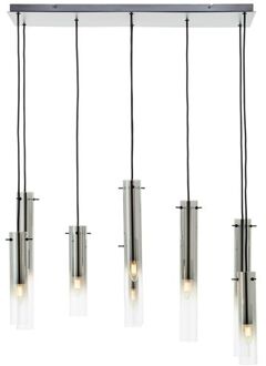 Brilliant Glasini Hanglamp 8-lichts - Zwart/Gerookt Glas