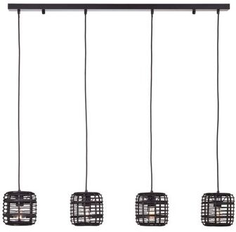 Brilliant Hanglamp Crosstown 4-pits hout donker / zwart Binnenverlichting, hanglampen serie | 4x A60, E27, 40W, geschikt voor normale lampen (niet inbegrepen) | A ++ | In hoogte verstelbaar / kabel kan worden ingekort