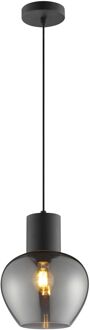 Brilliant Hanglamp Ligari - Zwart - Rookglas - D23cm - E27