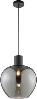 Brilliant Hanglamp Ligari - Zwart - Rookglas - D35cm - E27