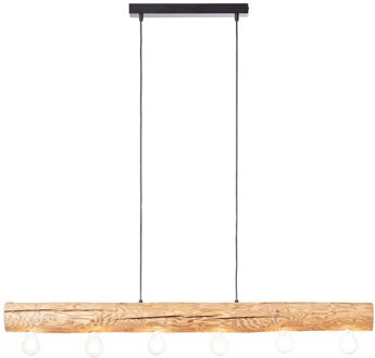 Brilliant Hanglamp Trabo Hout 6xe27 25w