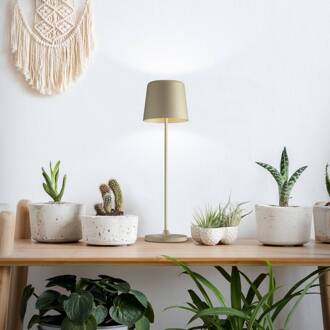 Brilliant Kaami LED tafellamp, dimbaar goud mat goudmat